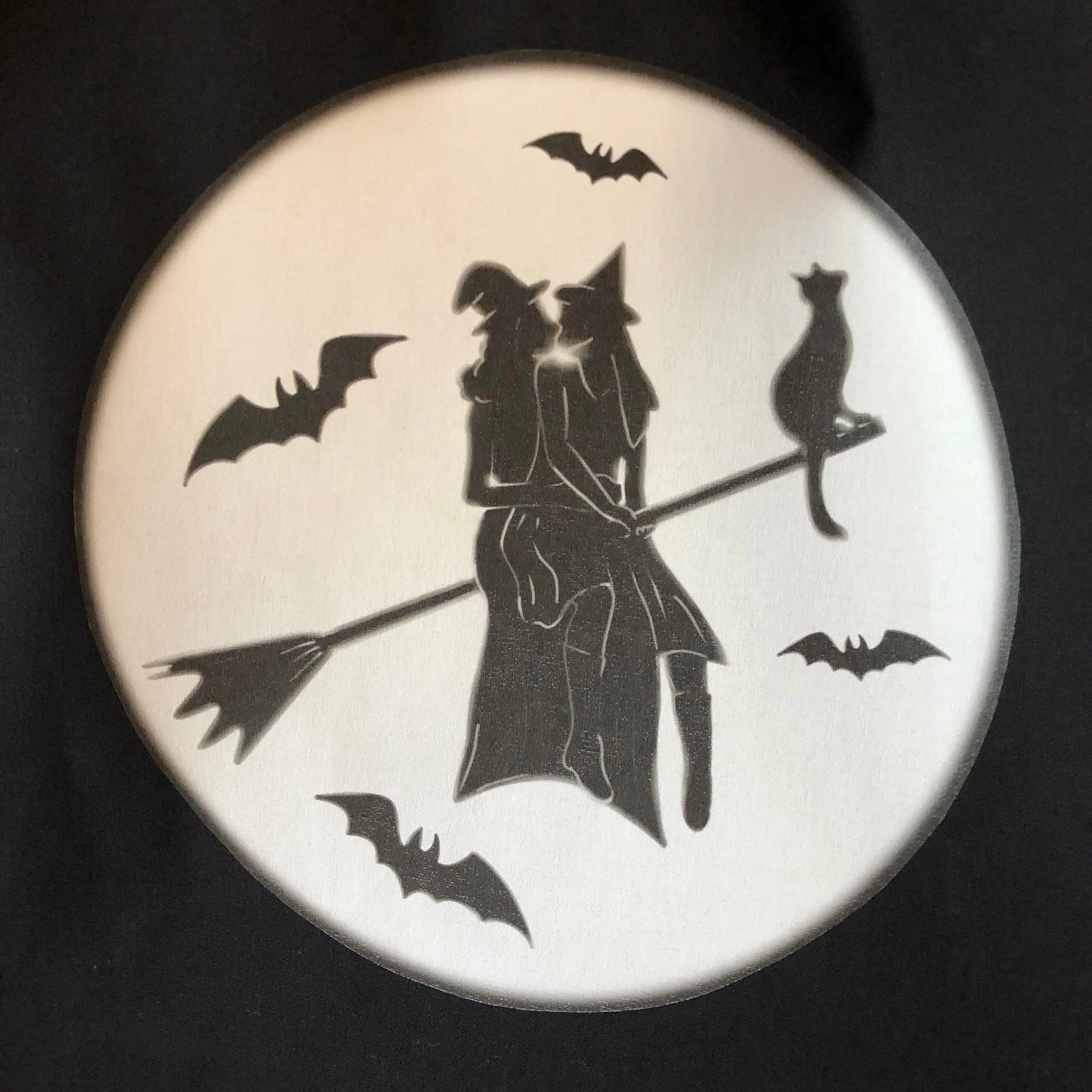 Gay witches on a broomstick, black tote bag Leftbians