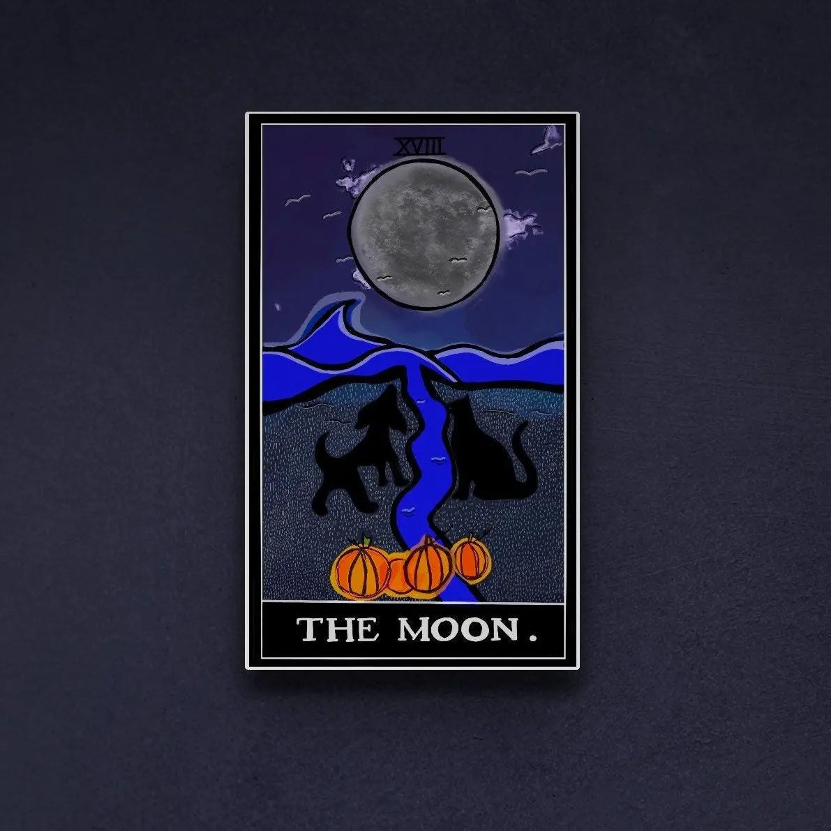 The Moon Tarot card art print Leftbians