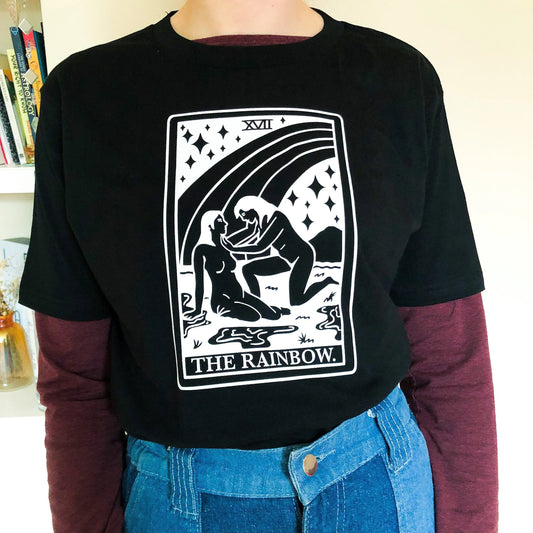 The Rainbow Tarot card Black T-shirt Leftbians