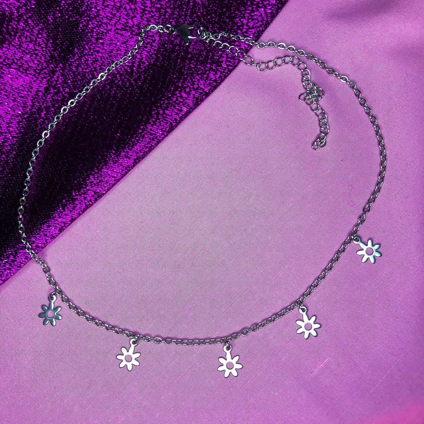 Dainty Flower charm necklace choker Leftbians