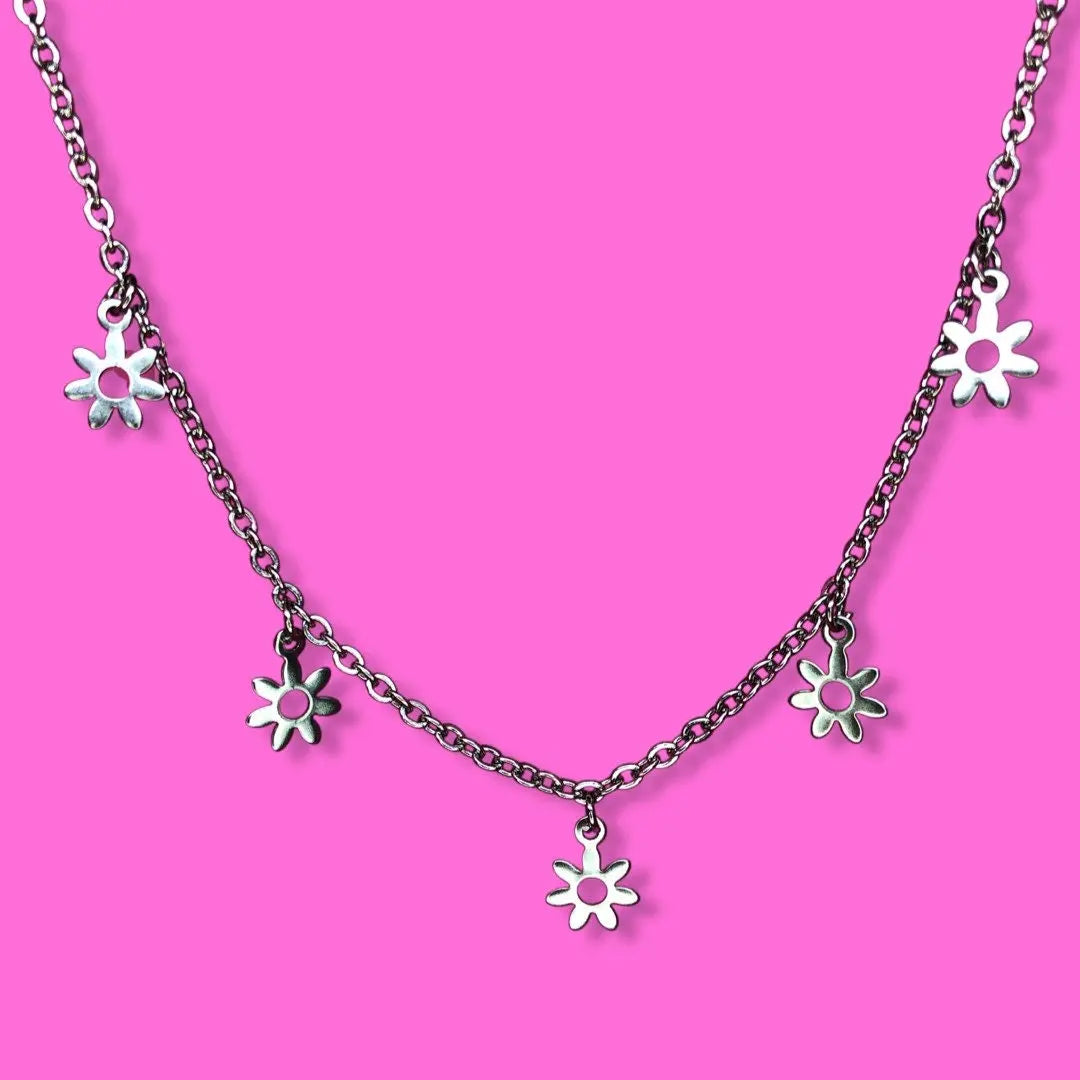 Dainty Flower charm necklace choker Leftbians
