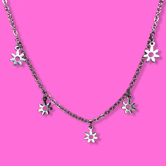 Dainty Flower charm necklace choker Leftbians