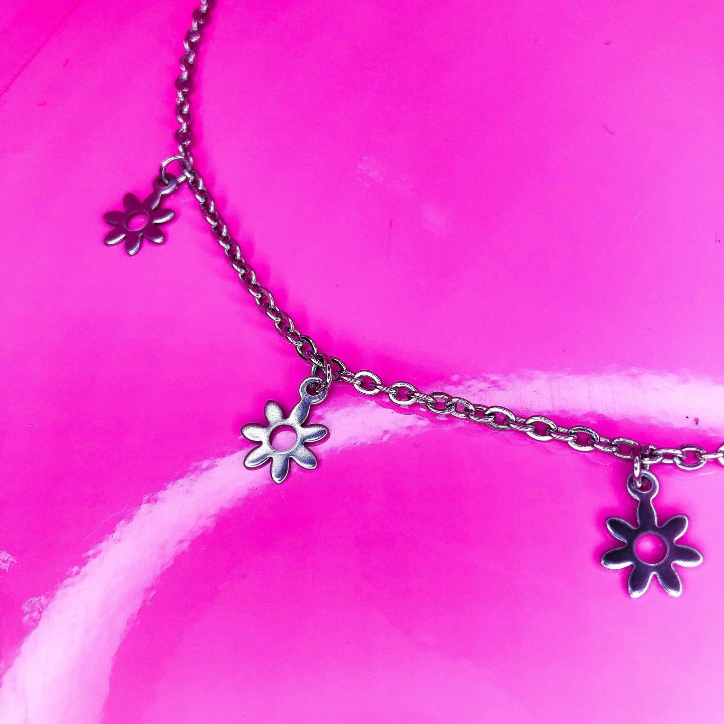 Dainty Flower charm necklace choker Leftbians