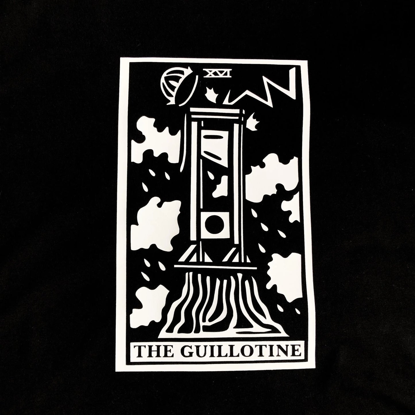 The GUILLOTINE, tarot card black T-shirt Leftbians