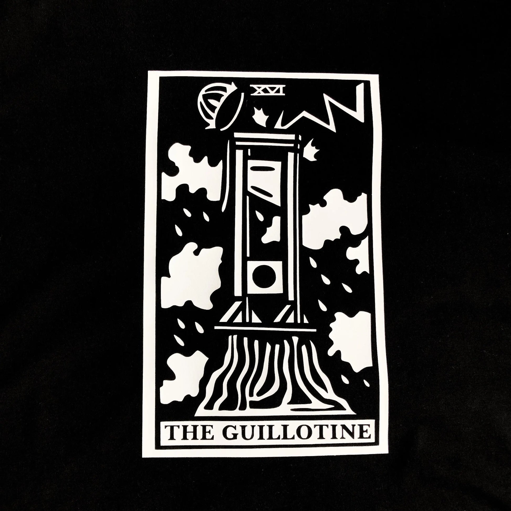 The GUILLOTINE, tarot card black T-shirt Leftbians