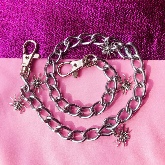 Jean chain with multiple spider charms Leftbians