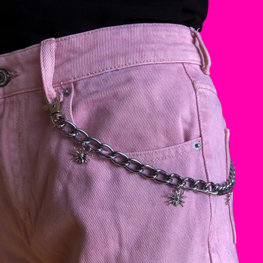 Jean chain with multiple spider charms Leftbians