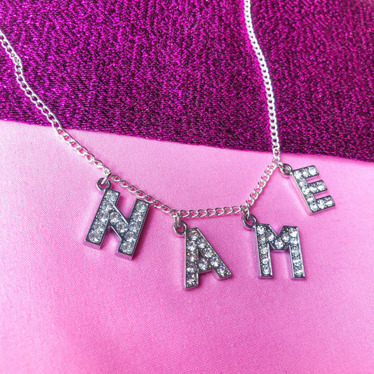 Custom personalised name Diamanté necklace Leftbians