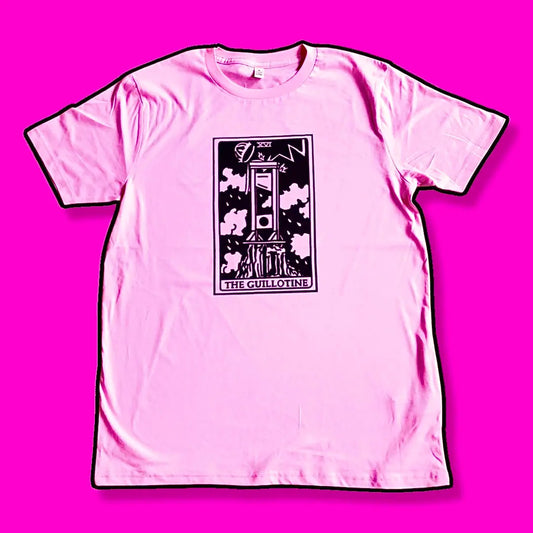 The GUILLOTINE, tarot card light pink T-shirt Leftbians