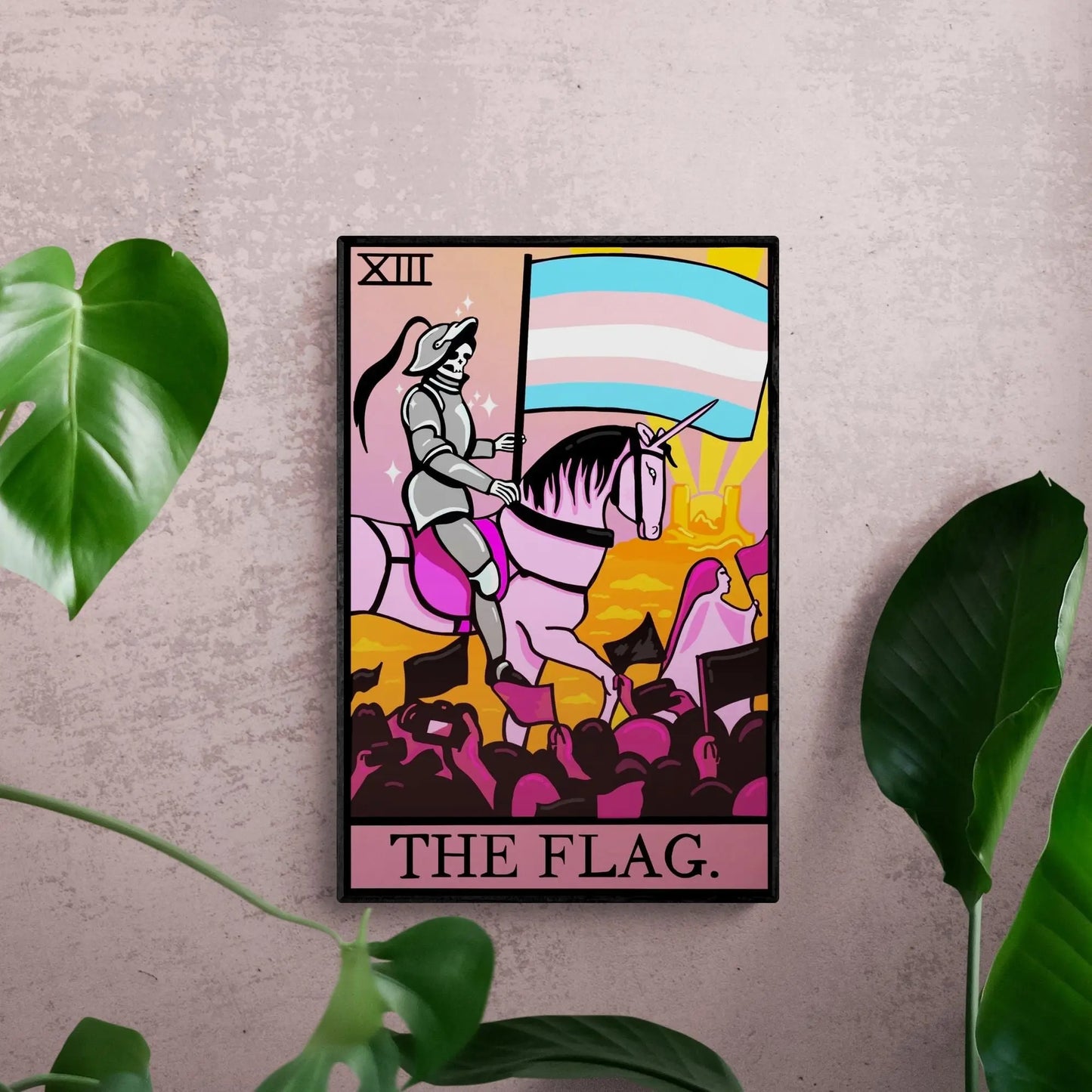 Transgender pride flag tarot card art print Leftbians