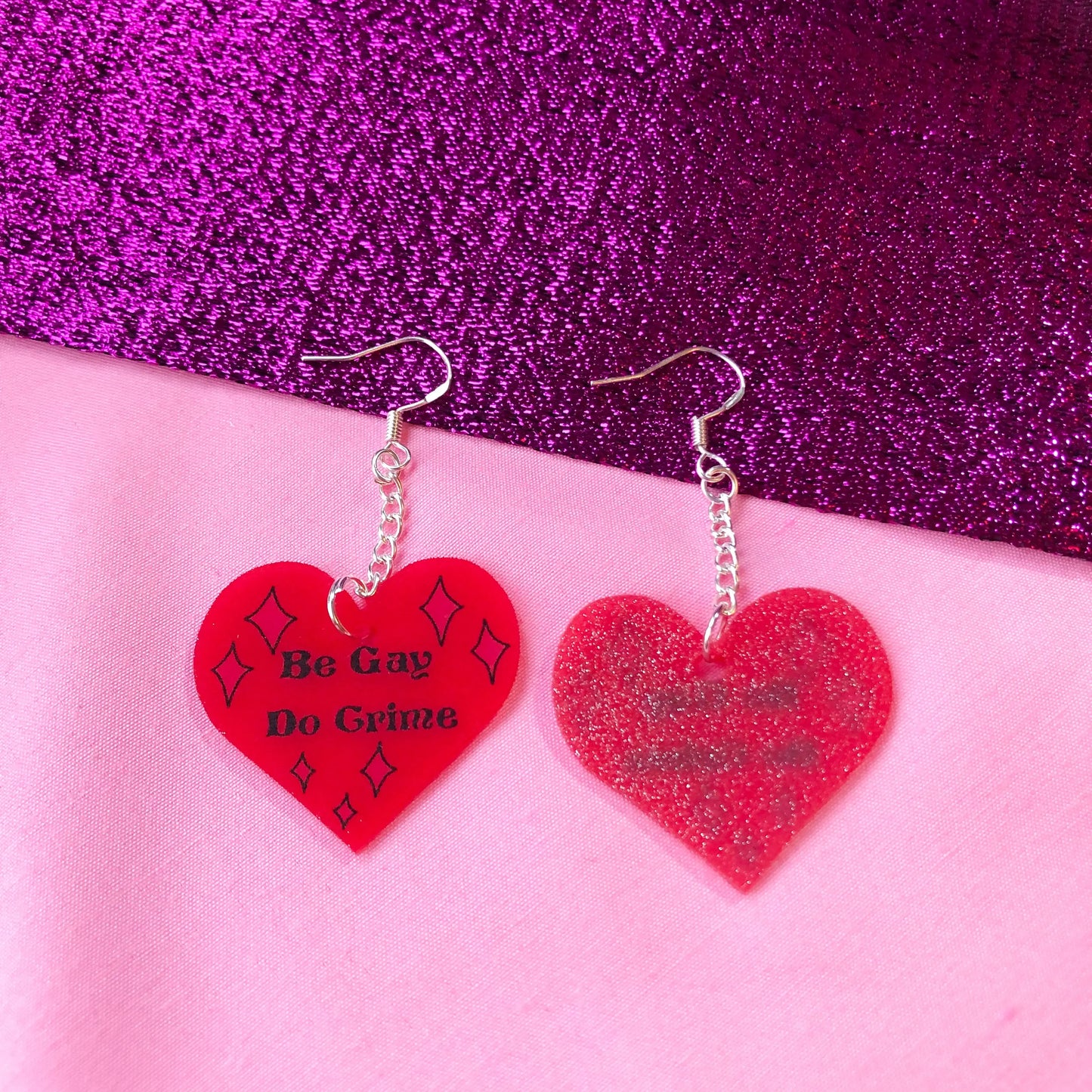Be Gay Do crime earrings love heart earrings Leftbians