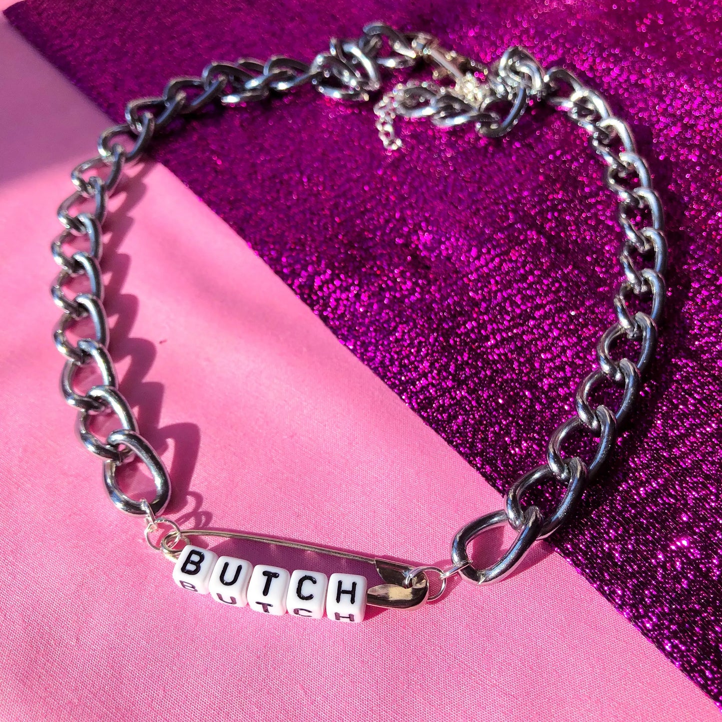 Safety Pin customisable chain necklace Leftbians