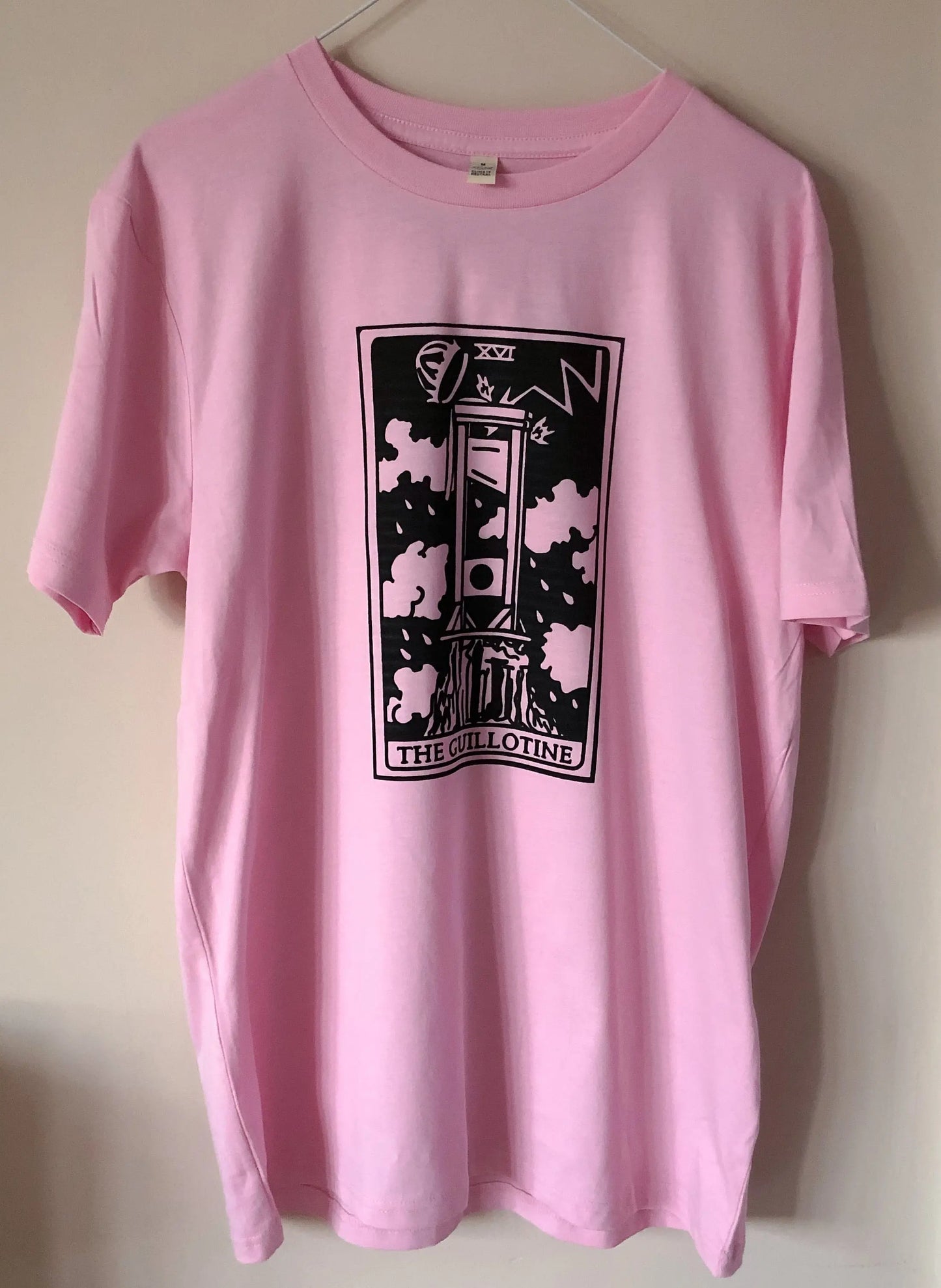The GUILLOTINE, tarot card light pink T-shirt Leftbians