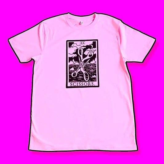 Scissor tarot card light pink T-shirt Leftbians