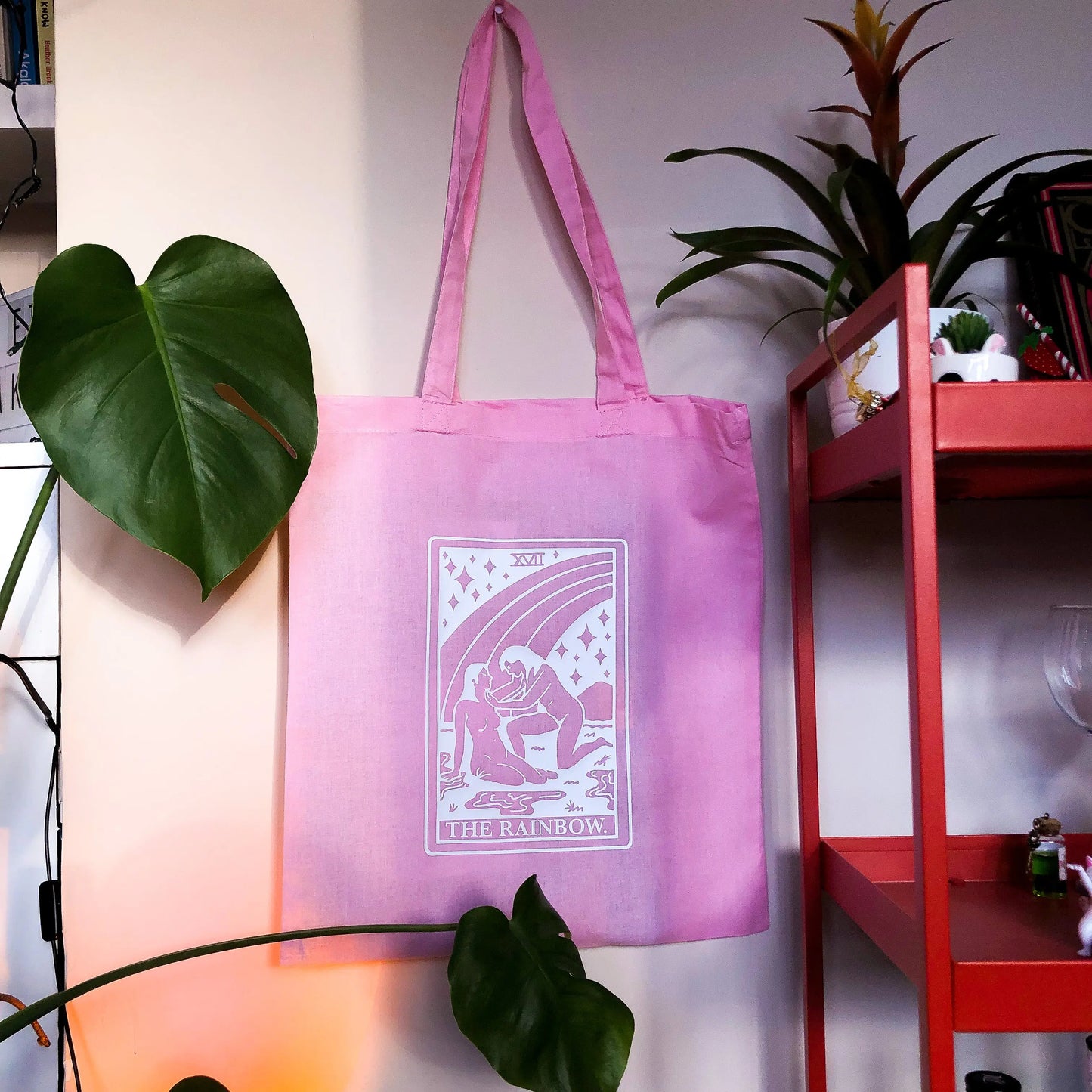 'The Rainbow' tarot card Tote bag in Pink Leftbians