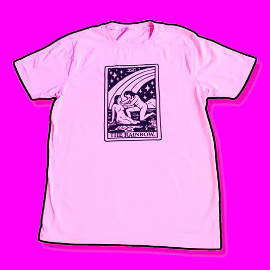 The Rainbow Tarot card Pink T-shirt Leftbians