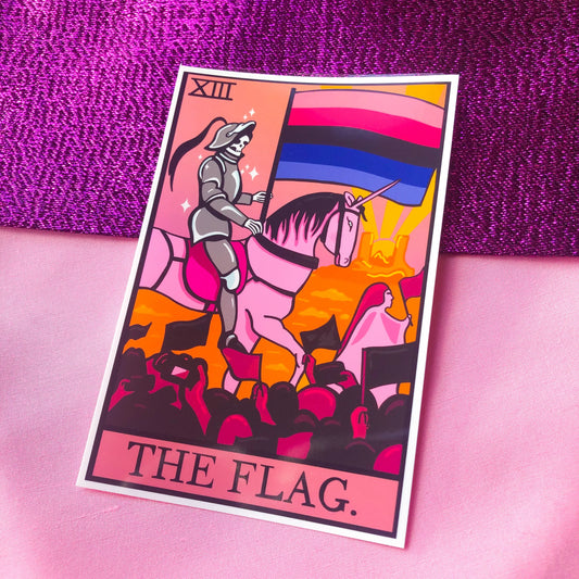 Omnisexual pride flag tarot card sticker Leftbians