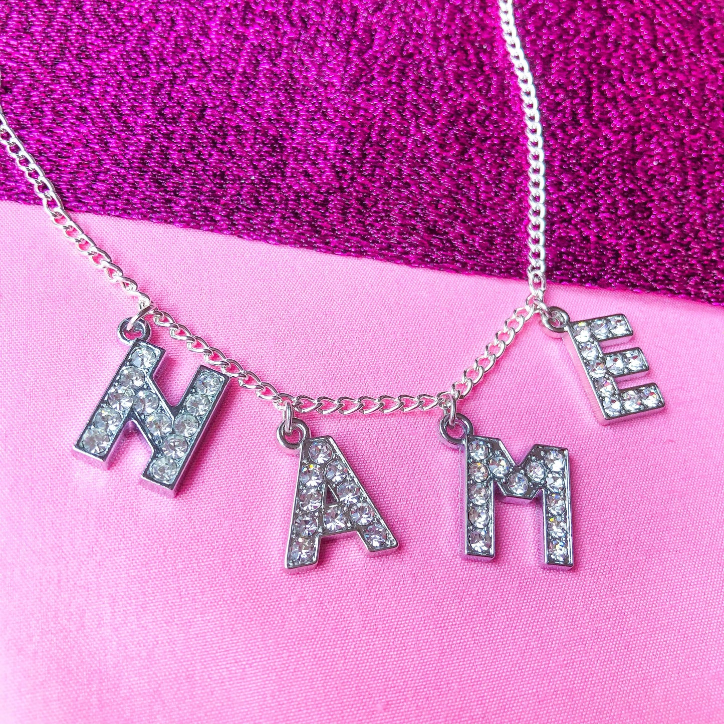 Custom personalised name Diamanté necklace Leftbians