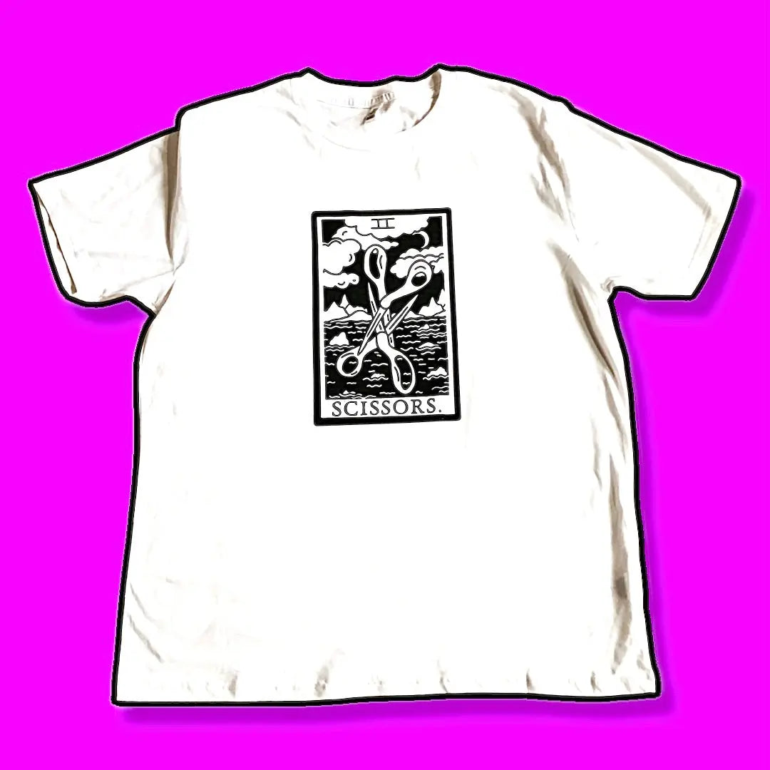 Scissors tarot card white T-shirt Leftbians