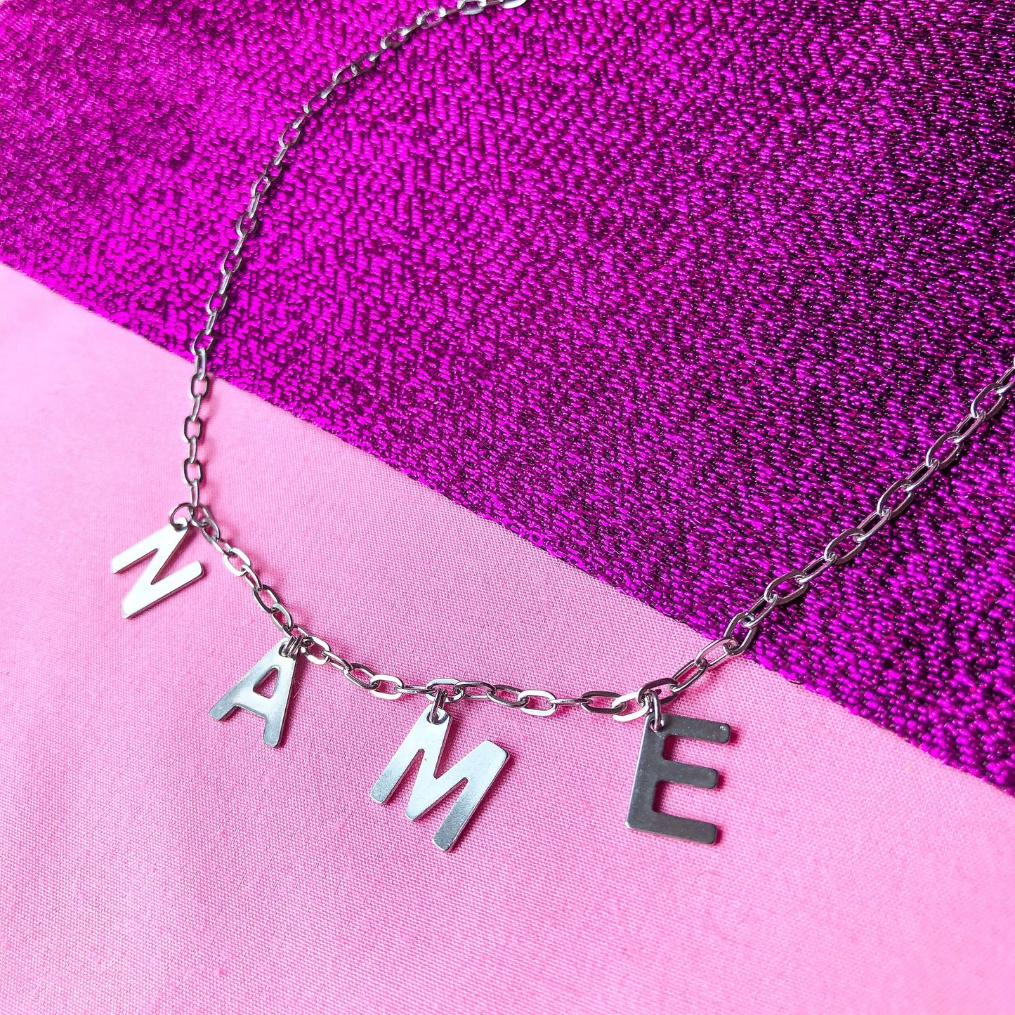 Custom personalised NAME or WORD necklace, 100% stainless steel Leftbians
