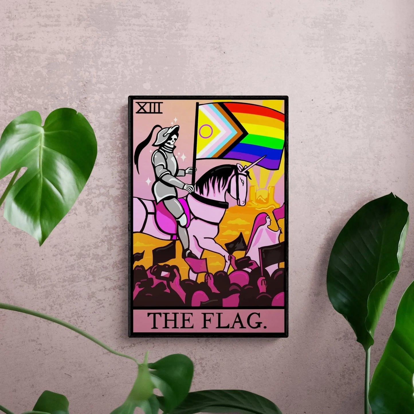 progress pride flag tarot card wall art Leftbians