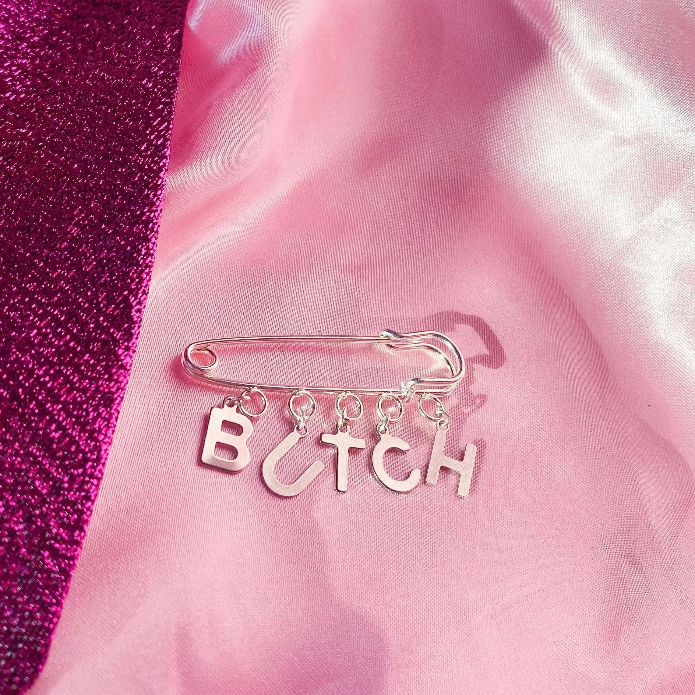 BUTCH letter charm word kilt pin brooch Leftbians
