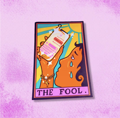 The Fool tarot card sticker Leftbians