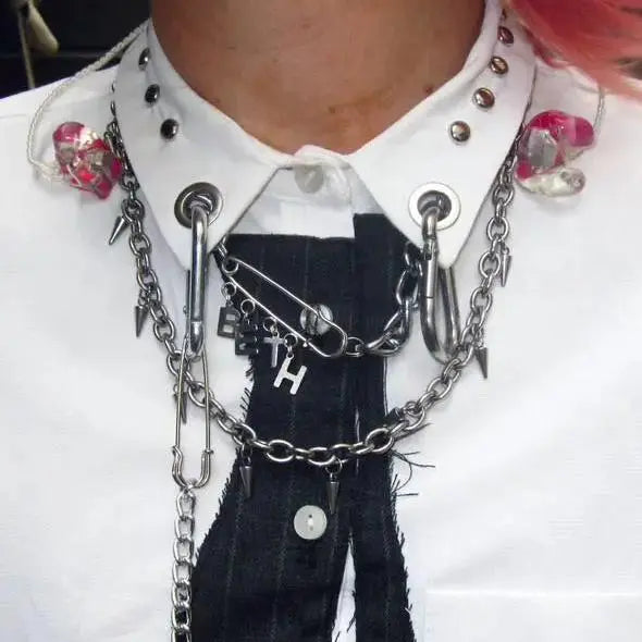 Custom Name or Word kilt pin chain chunky choker necklace Leftbians