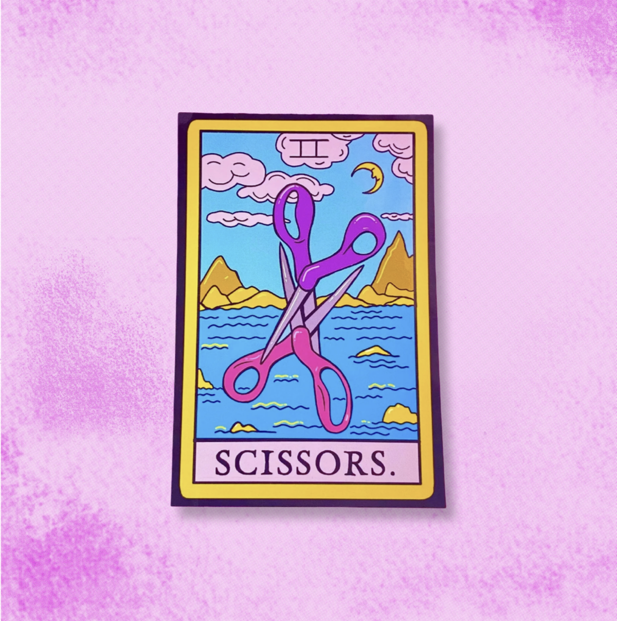 Scissors sticker, lesbian pride tarot card sticker