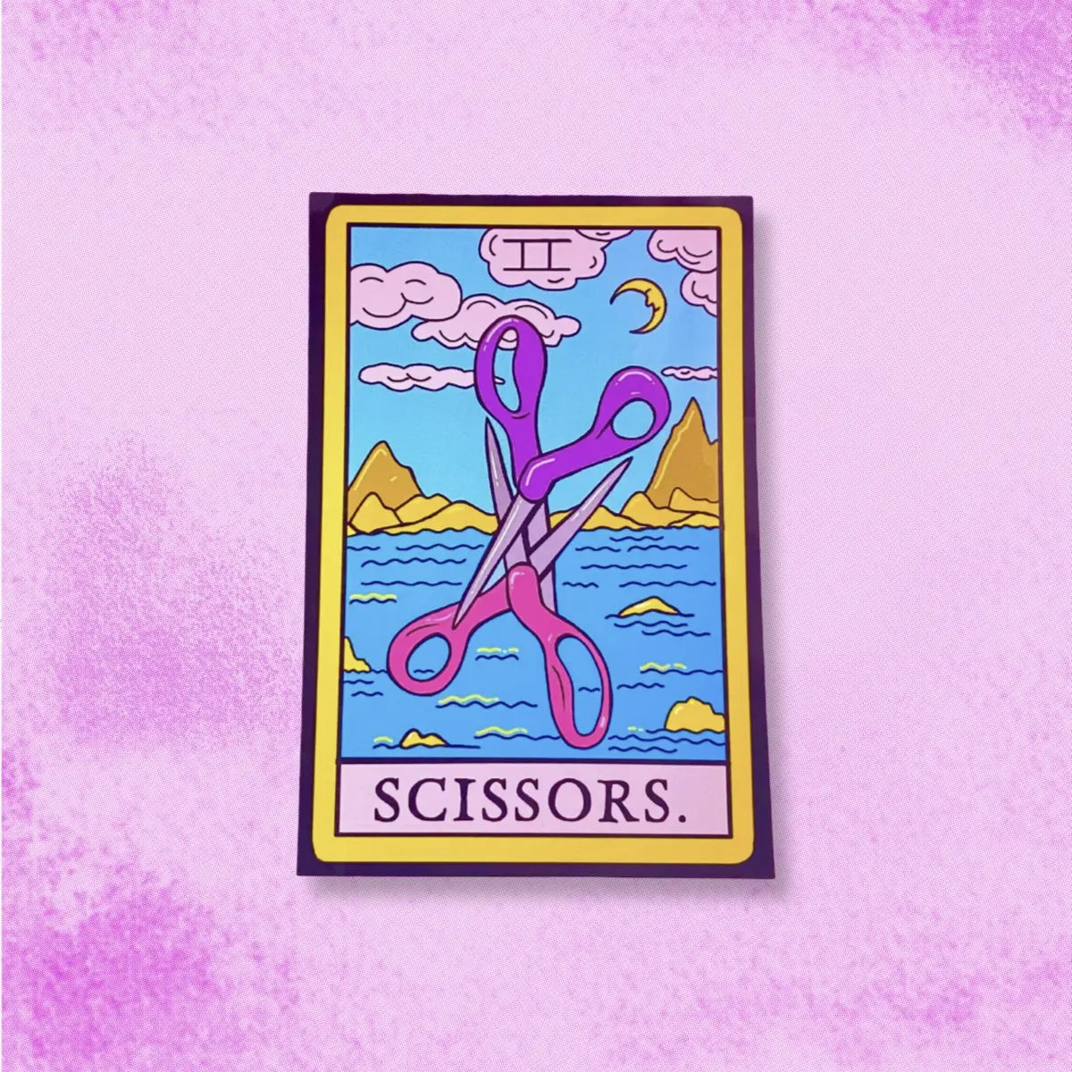 Scissors sticker, lesbian pride tarot card sticker Leftbians