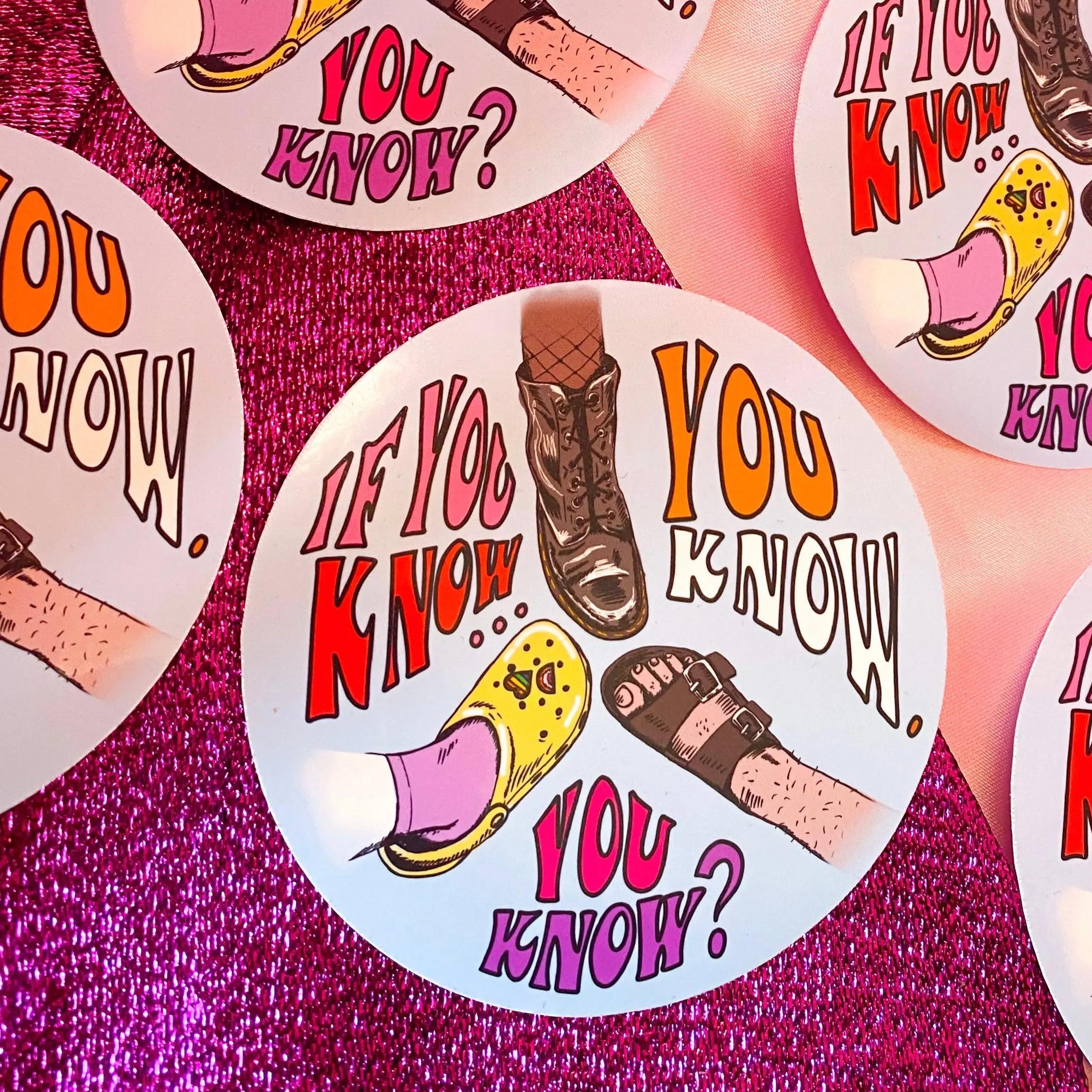 Funny sapphic lesbian shoes sticker Leftbians
