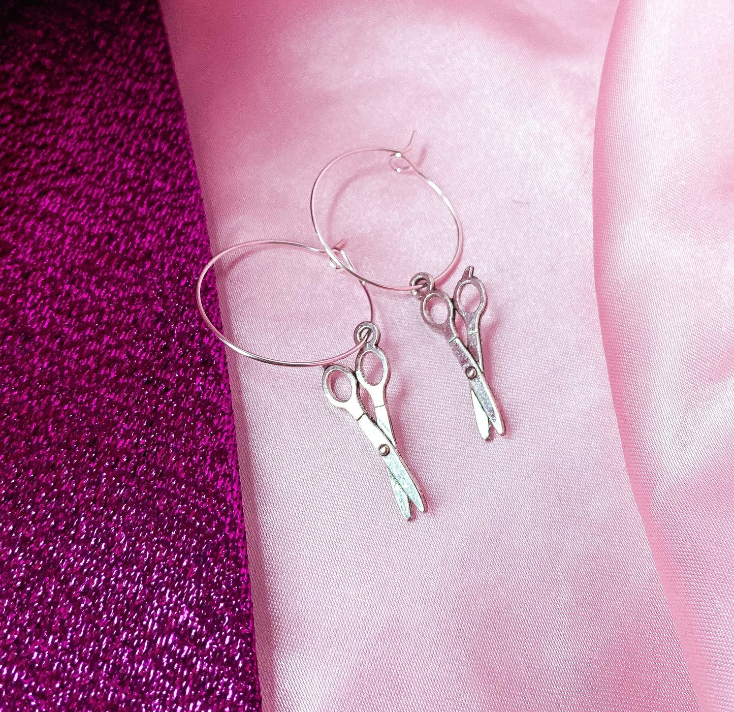 Scissor hoop earrings