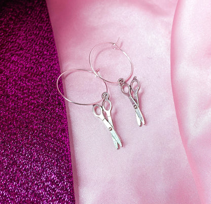 Scissor hoop earrings