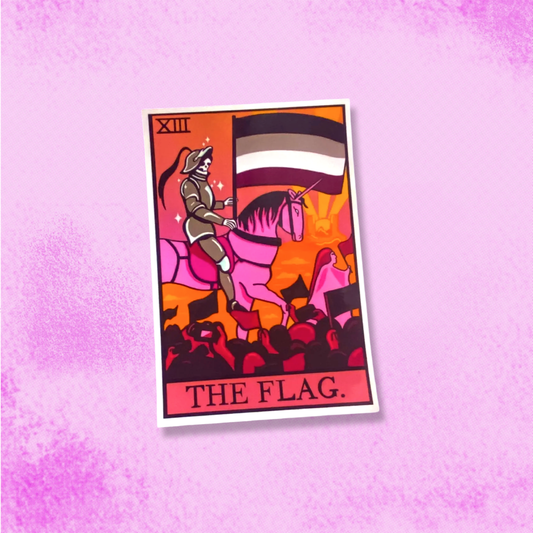 Asexual pride flag tarot card sticker