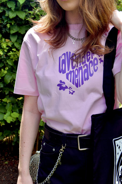 Lavender Menace baby pink T-shirt