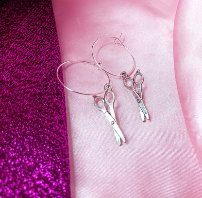 Scissor hoop earrings