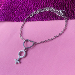 Heart and Venus symbol charm bracelet Leftbians