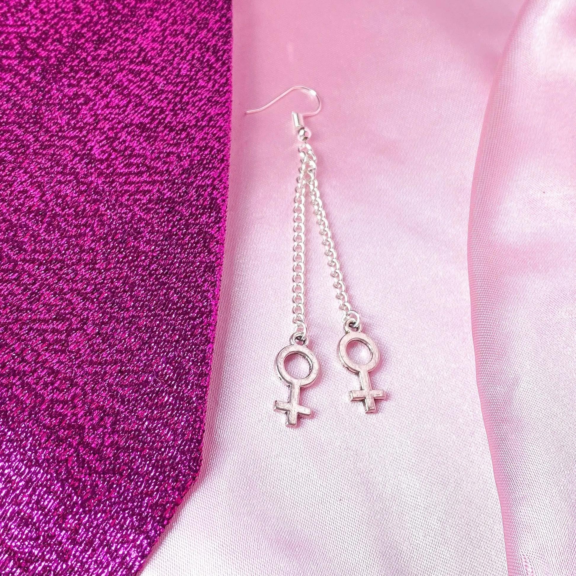 Venus charm dangle drop earrings Leftbians
