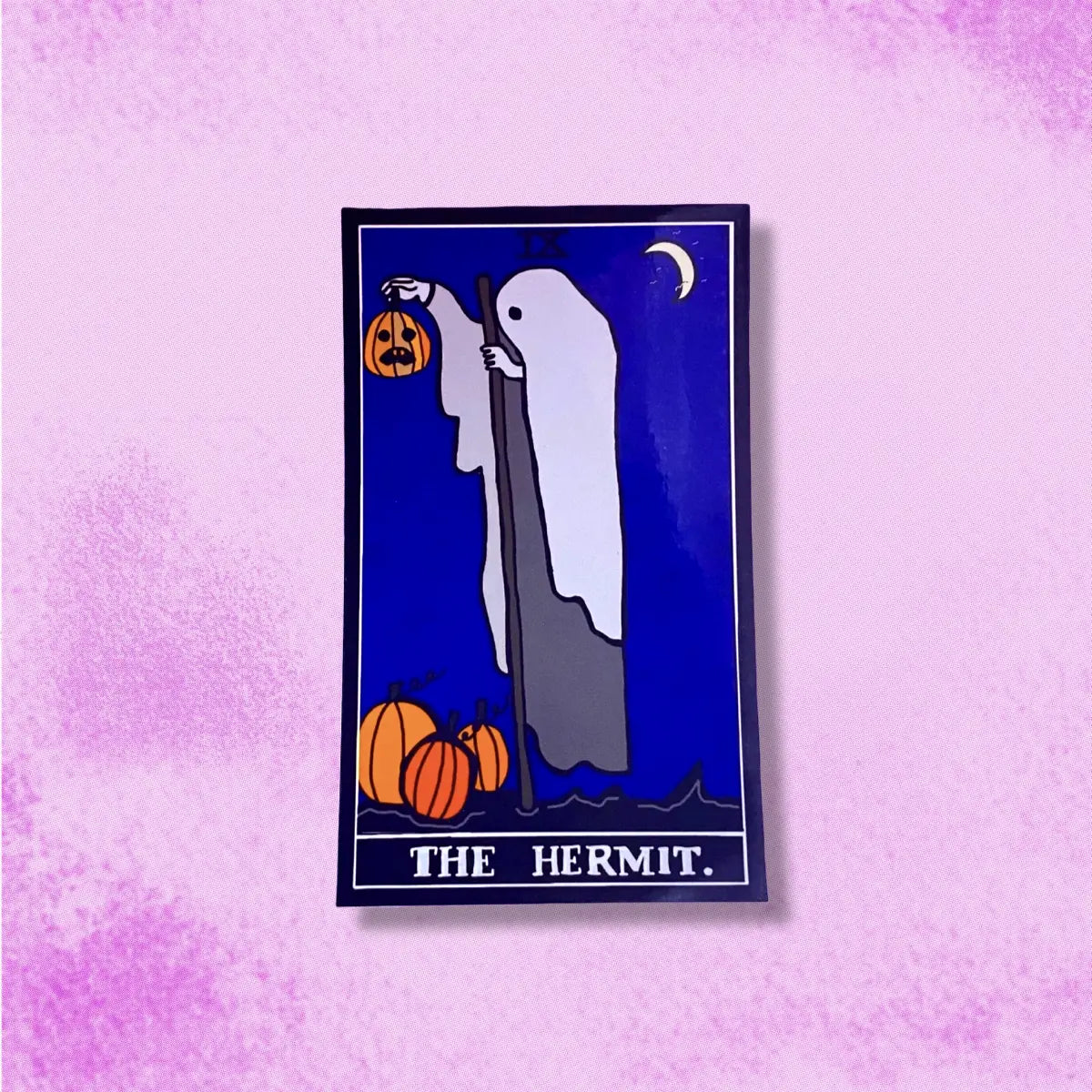 The Hermit tarot card halloween sticker Leftbians
