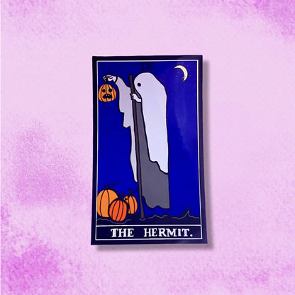 The Hermit tarot card halloween sticker Leftbians