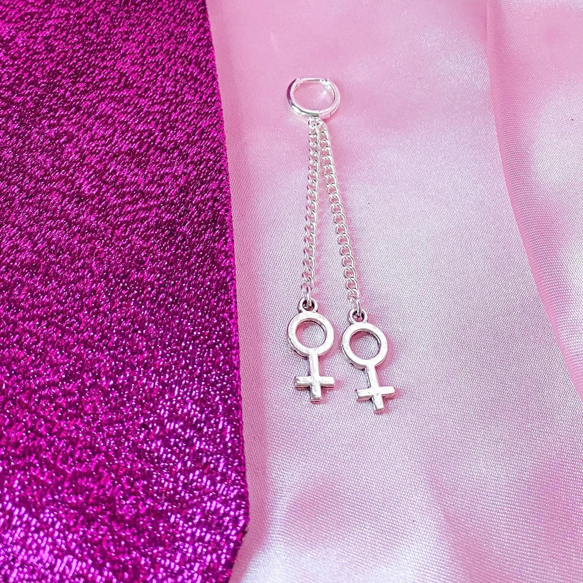 Venus charm dangle drop earrings Leftbians