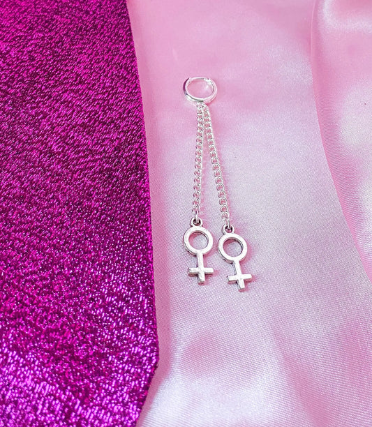 Venus charm dangle drop earrings Leftbians