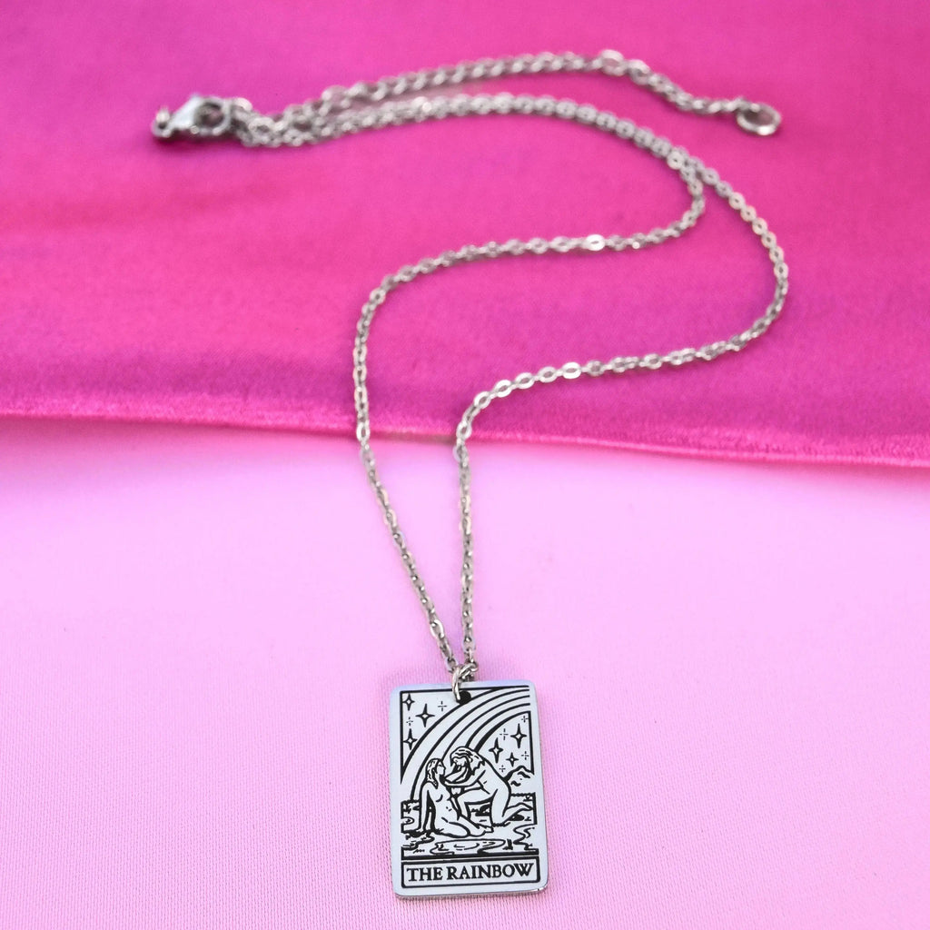 The Rainbow Tarot Card Stainless Steel Necklace Leftbians