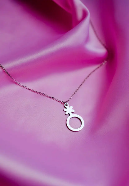 Non binary symbol stainless steel necklace Leftbians