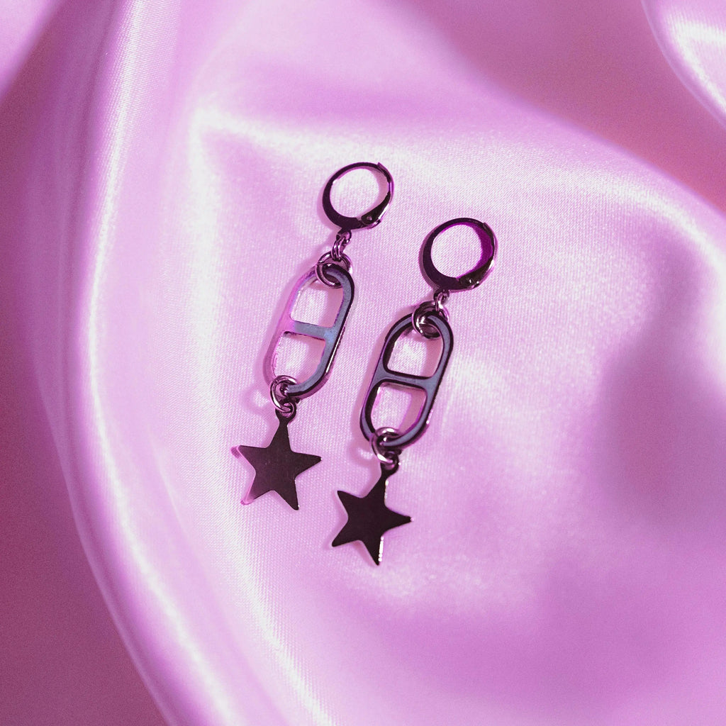 Bottle opener and Star Stainless Steel Earrings Leftbians