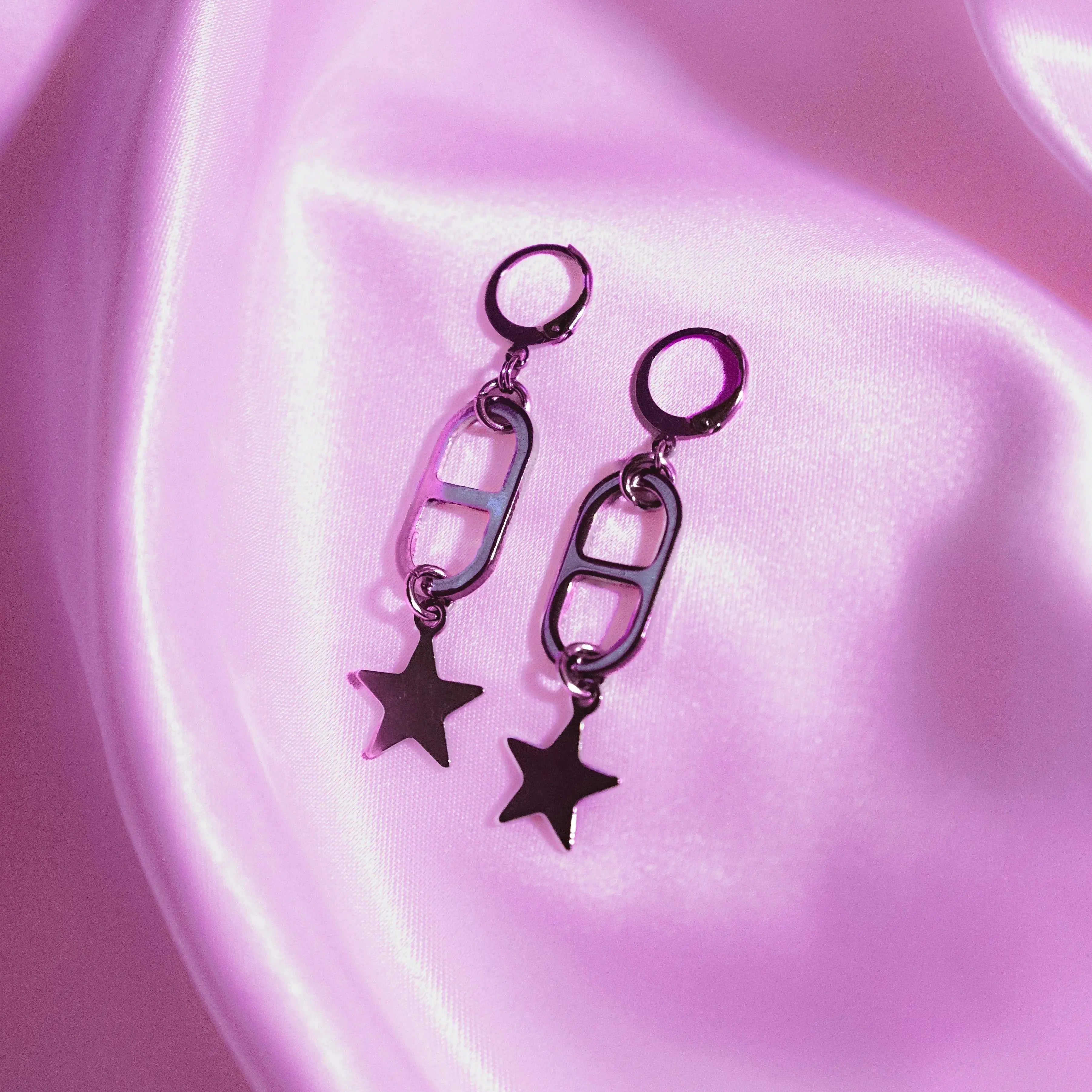 Bottle opener and Star Stainless Steel Earrings Leftbians