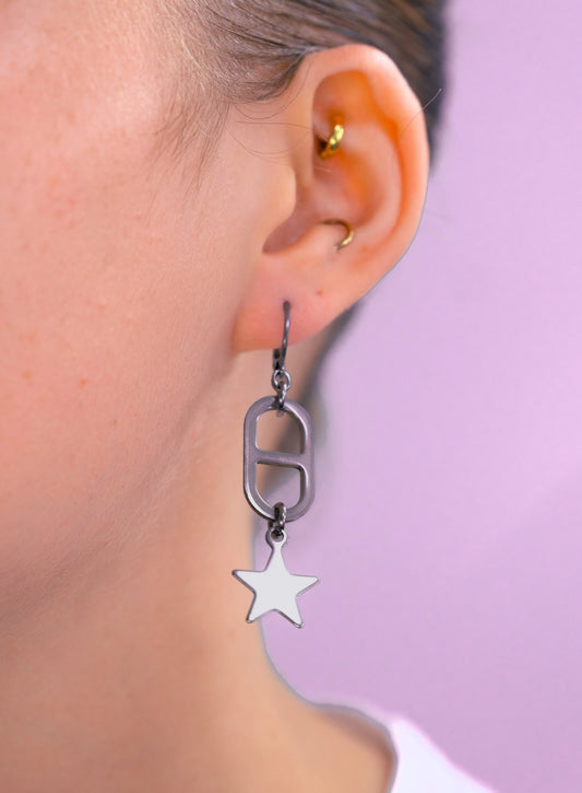Bottle opener and Star Stainless Steel Earrings