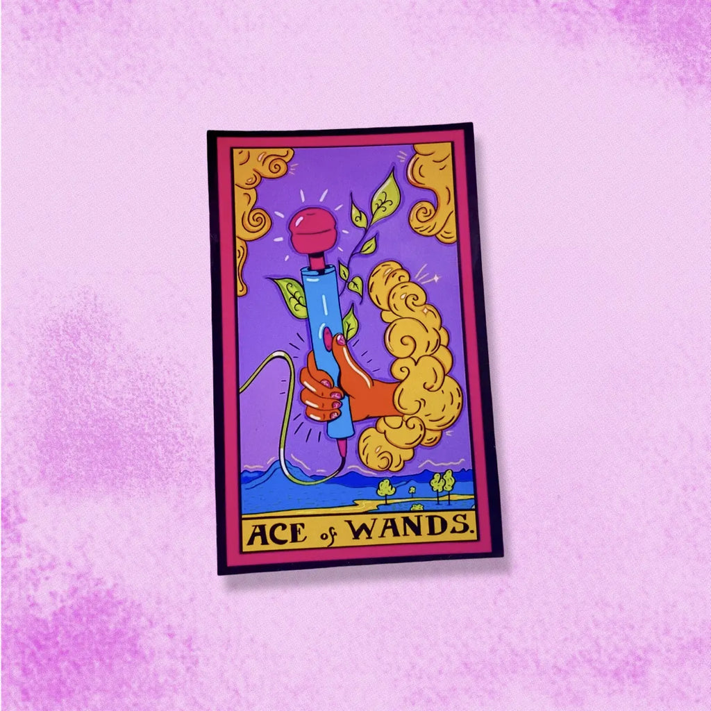 Ace of Wands tarot card sticker Leftbians