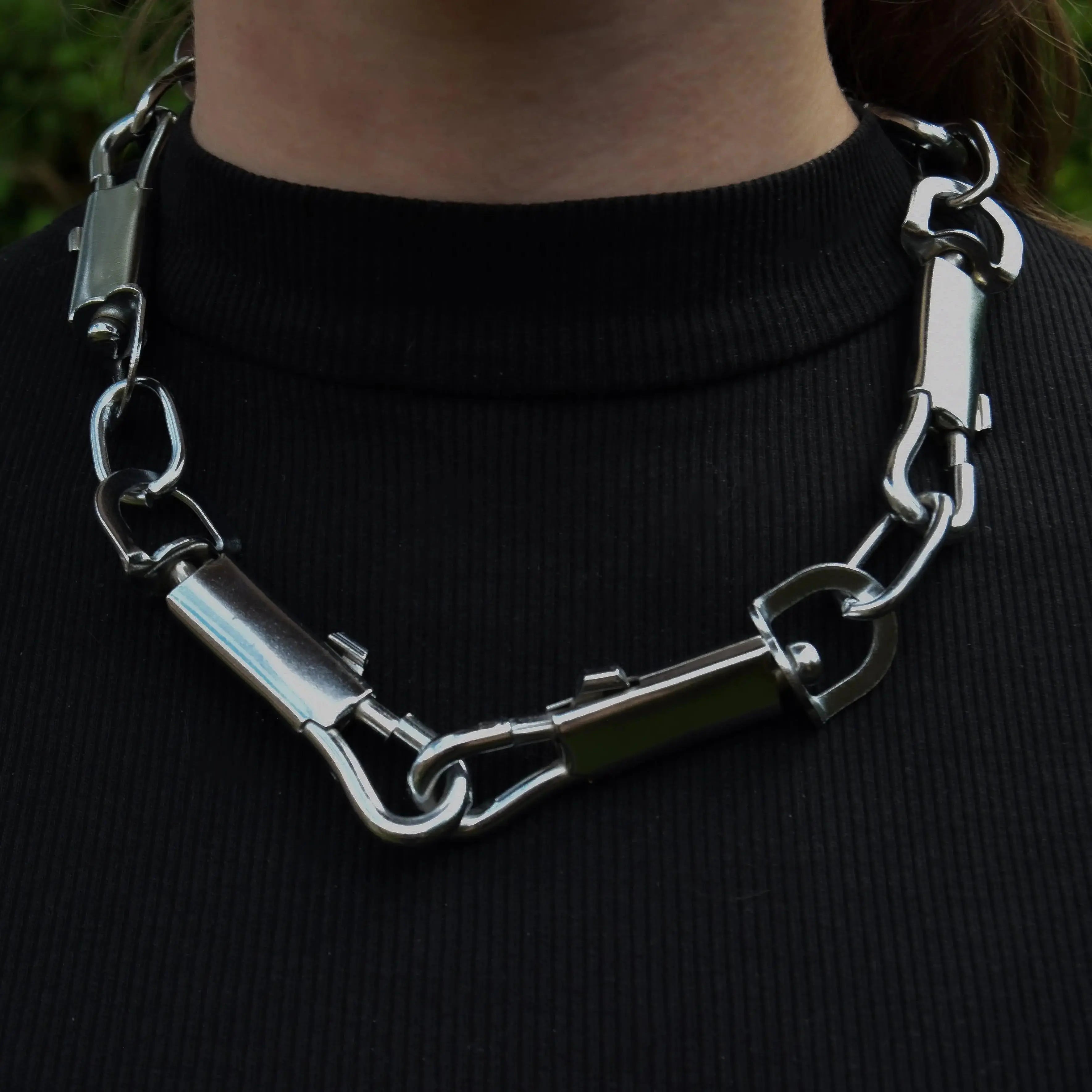 Multiple chunky clasps jean chain and necklace Leftbians