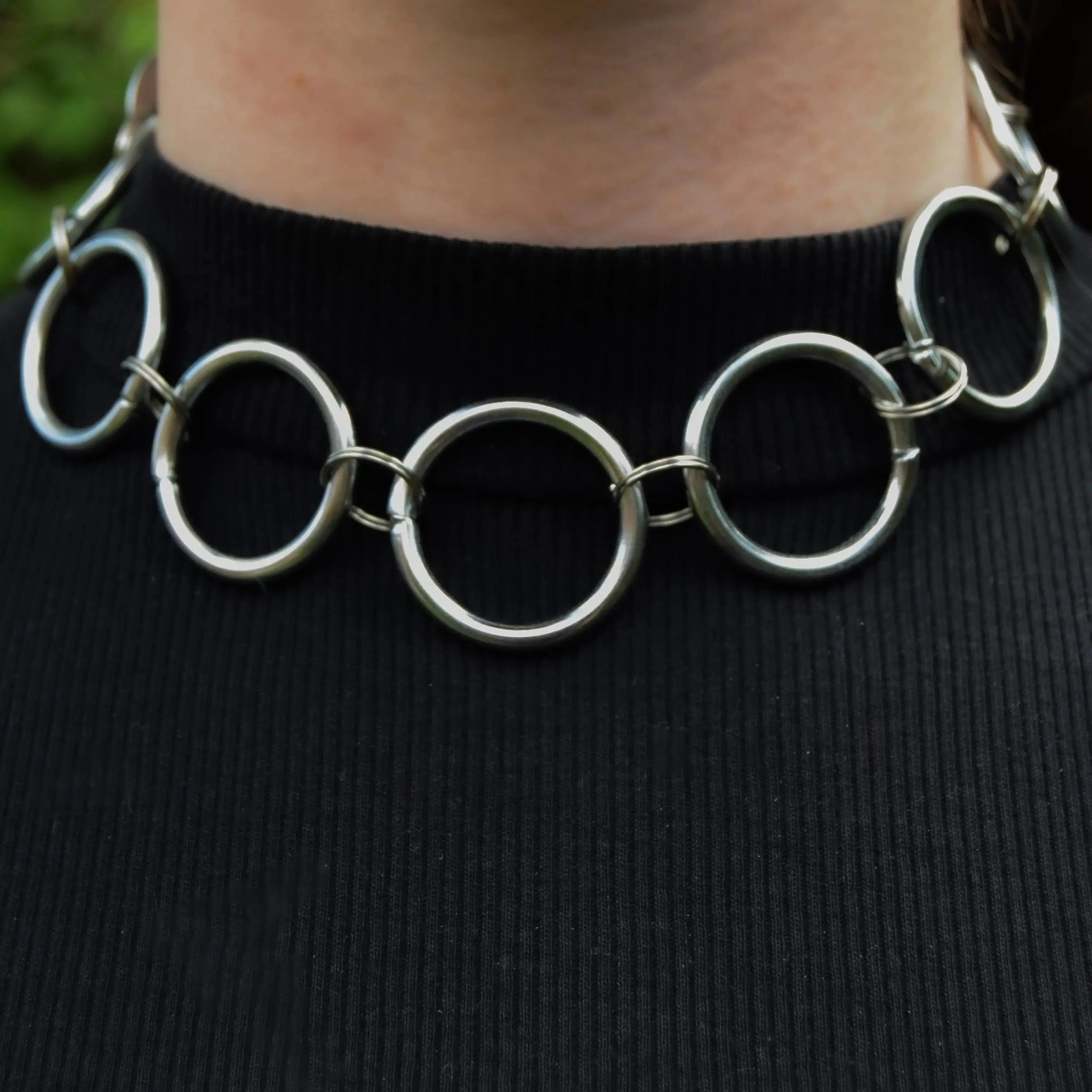 Multiple O ring Jean Chain and Necklace Choker Leftbians
